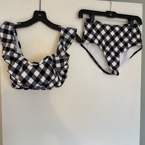 Freya Gingham Print Bikini Set - 32H top & Sz Small bottom